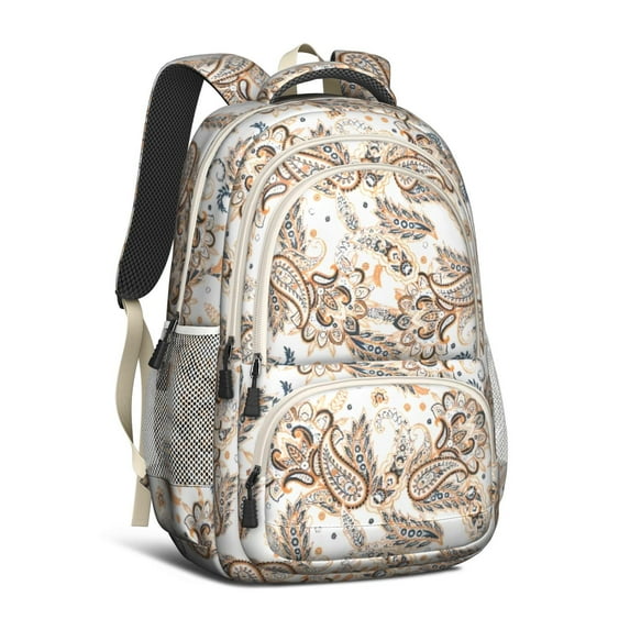 Paisley Pattern Backpack for School,Cute School Bag,Schoolbag with Adjustable Shoulder Straps & Padded Back,16.9 Inch