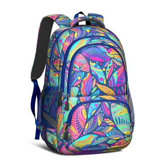 Paisley Pattern Backpack for School,Cute School Bag,Schoolbag with Adjustable Shoulder Straps & Padded Back,16.9 Inch