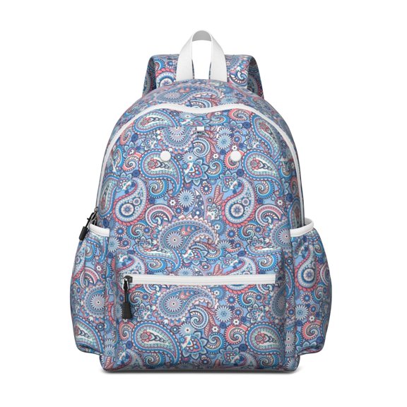 Paisley Pattern Backpack for School,Cute School Bag,Schoolbag with Adjustable Shoulder Straps & Padded Back,13.4"x11"x4.7"