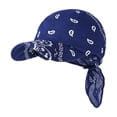 thumbnail image 1 of Paisley Pattern Bandana Cap With Brim, Adjustable Visor Headscarf For Sun Protection, Lightweight Summer Hat For Outdoor Activities,Navy - A, 1 of 8