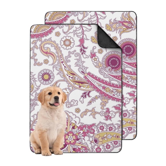 Paisley Pattern Dog Crate Liner, 24" x35" Washable and Reusable Pee Pad, Absorbent and Leak-Proof Mat for Puppy Training and Odor Control.