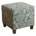 thumbnail image 1 of Paisley Pattern Fabric Upholstered Wooden Ottoman with Lift Off Top Blue and Gray - Saltoro Sherpi, 1 of 4