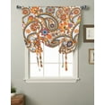 thumbnail image 1 of Paisley Pattern Flower Retro Window Curtain for Living Room Curtains for Kitchen Cafe Tie Up Short Drapes, 1 of 5
