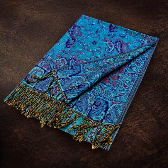 Paisley Pattern Shell Paisley Pattern Fringe Pashmina Reversible Scarf Shawl - Walmart.com