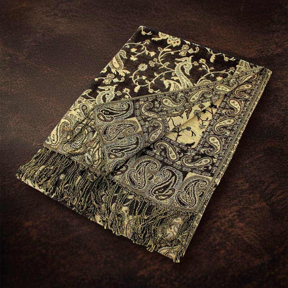 Paisley Pattern Shell Paisley Pattern Fringe Pashmina Reversible Scarf Shawl - Walmart.com