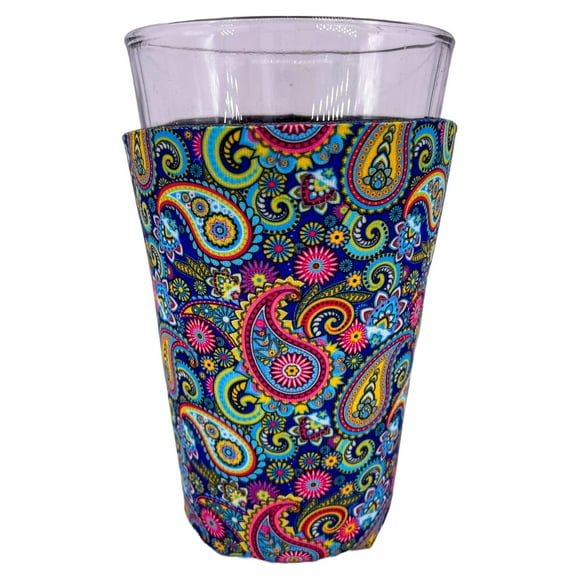 Paisley Pattern Pint Glass Coolie 2 Pack