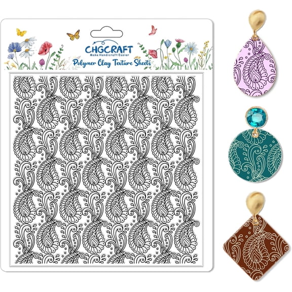 Paisley Pattern Polymer Clay Texture Sheets Retro Pattern Silicone Texture Stamp Modeling Pattern Pad DIY