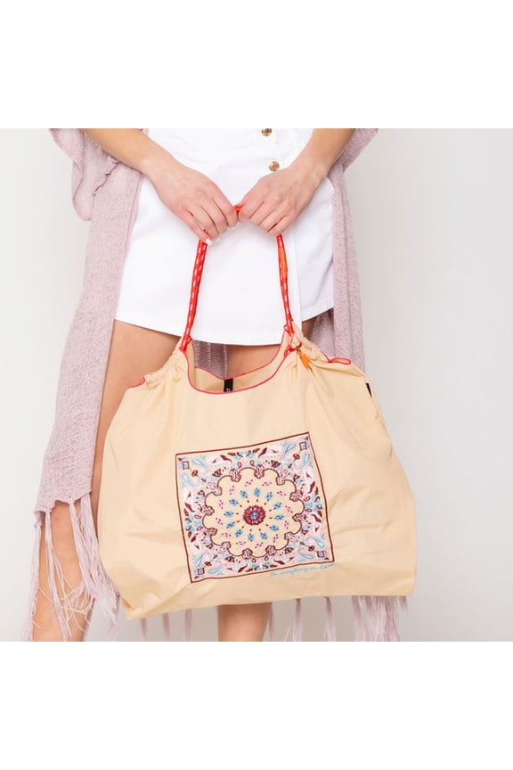 Paisley Pattern Rope Nylon Tote Bag