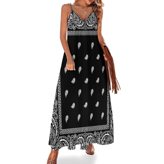 Paisley Pattern Sleeveless Dress Women's Evening Dress Womans Clothing