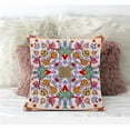 thumbnail image 1 of Paisley Pattern Square Throw Pillow in White Red Orange 16x16, 1 of 5