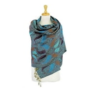 Paisley Pattern Tow Layered Woven Pashmina Shawl Scarf Wrap Stole