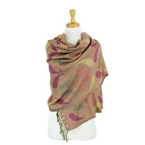 Paisley Pattern Tow Layered Woven Pashmina Shawl Scarf Wrap Stole