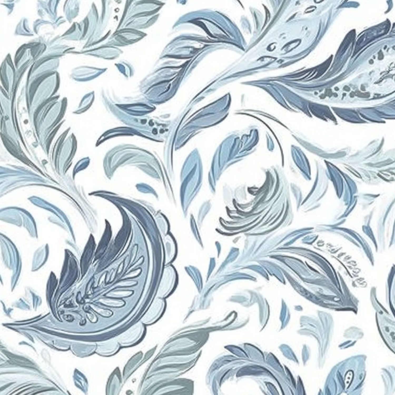 Paisley Peel and Stick Wallpaper 17.7in x 9.8ft Delicate Blue White Floral Paisley Light Contact Paper Vinyl Waterproof Self Adhesive Wall Paper for Bedroom Shelf Cabinet Renter Friendly