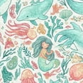thumbnail image 1 of Paisley Peel and Stick Wallpaper 23.6in x 9.8ft Whimsical Underwater Dolphins Jellyfish Coral Soft Contact Paper Vinyl Waterproof Self Adhesive Wall Paper for Bedroom Shelf Cabinet Renter Friendly, 1 of 8