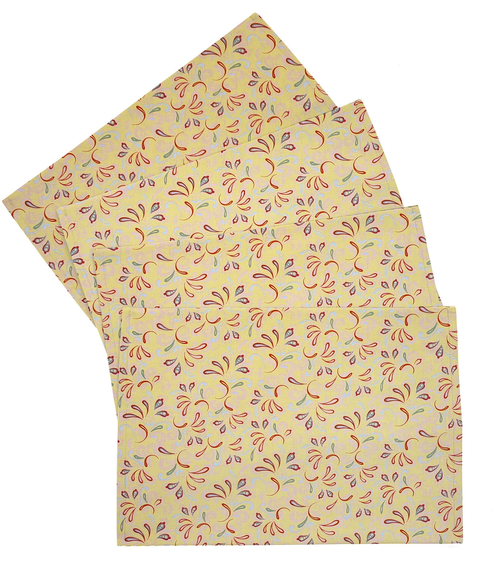 Paisley Placemats by Penny's Needful Things (Rectangle - Set of 4) (Yellow)