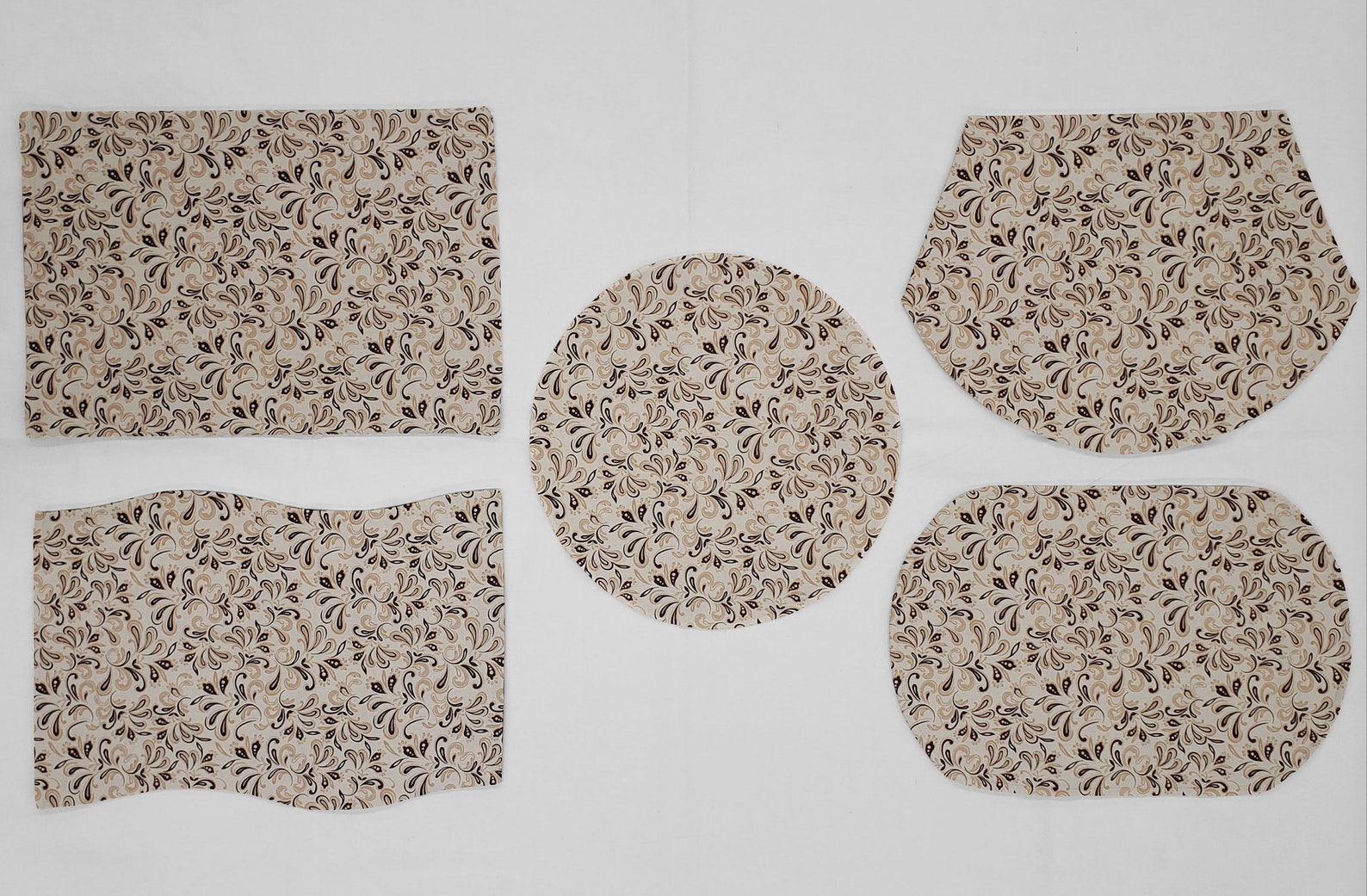 Paisley Placemats by Penny's Needful Things (Wedge - Set of 2) (Brown)