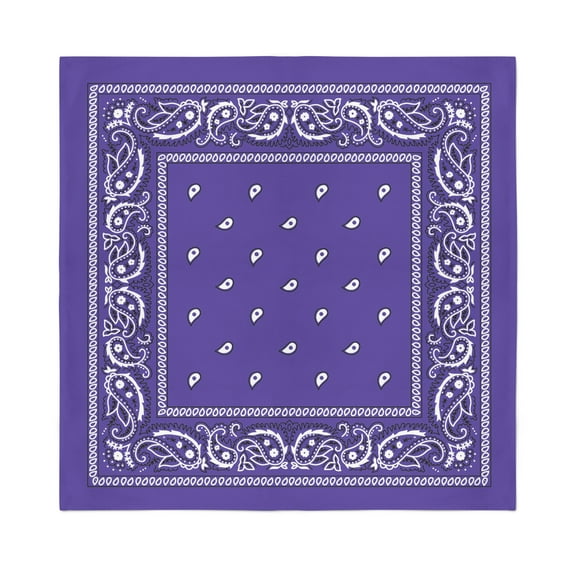 Paisley Polyester Unisex Bandanas - Pack of 20 - Bulk Wholesale (Purple)