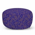 thumbnail image 1 of Paisley Pouf Cover with Zipper, Oriental Persian Culture Style Ethnic Leaves Motif in Ornamental Effects, Soft Decorative Fabric Unstuffed Case, 30" W X 17.3" L, Blue Violet Purple, by Ambesonne, 1 of 3