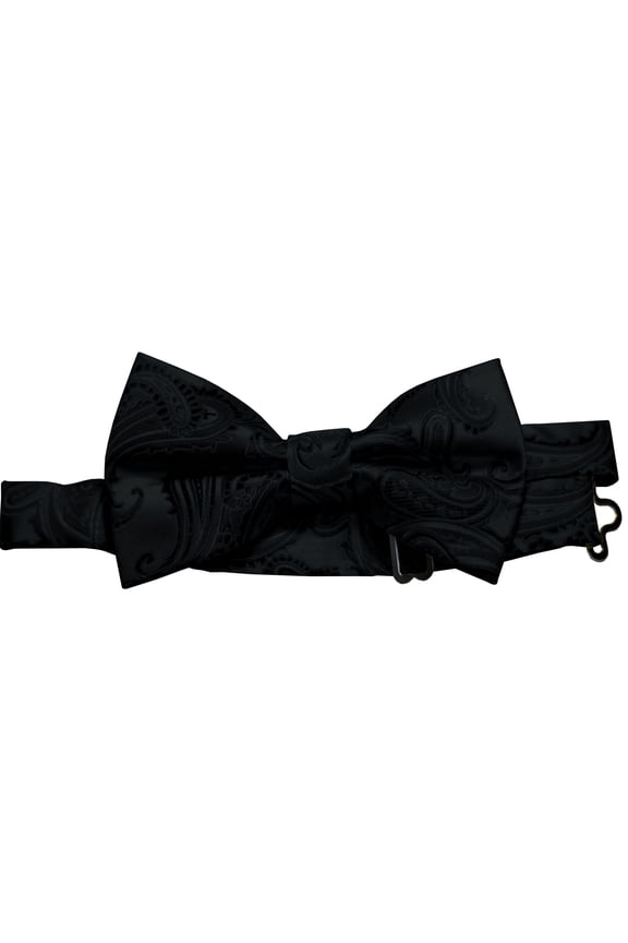 Paisley Pre-Tied Bow-Tie - Black