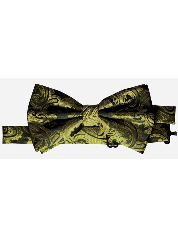 Paisley Pre-Tied Bow-Tie - Olive