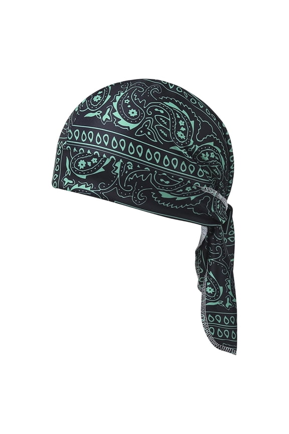 Paisley Print Elastic Bandana Head Wrap, Polyester Motorcycle Liner Skull Cap, Lightweight Sweat Wicking Do Rag for Cycling Hiking Running Fishing