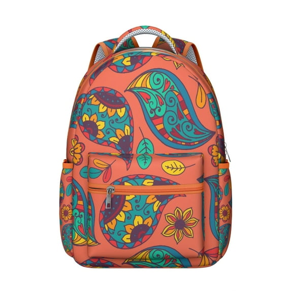 Paisley Print Gift Backpack - Waterproof School Bookbag for College Students, Stylish Backpack for Women & Men with Laptop Sleeve, Trendy Paisley Design