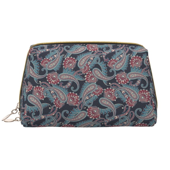 Paisley Print No.J915 Makeup Bag, Large Capacity Travel Cosmetic Bag for Women Girls- Travel Toiletry Bag Leather Portable Waterproof Makeup Case Organizer with Handle