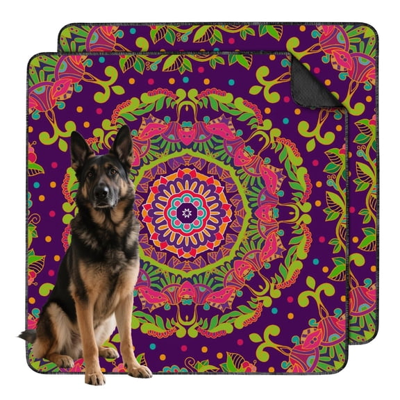 Paisley Print Reusable Dog Pad 48"x48", Absorbent Core Locks in Moisture, Non-Slip Bottom for Stability on Wood and Vinyl Floors.