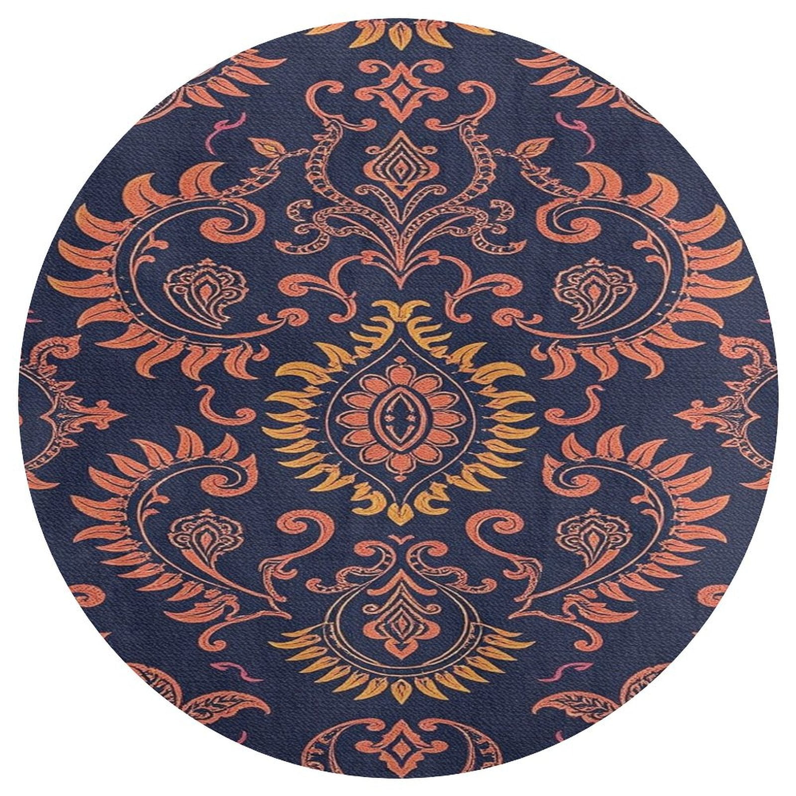 Paisley Print Round Area Rug Soft Sofa Nursery Carpet Floor Mat Non ...
