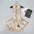 thumbnail image 1 of Paisley Print Satin Scarf, Lightweight Korean Silk Feel Wrap for Women,180*90cm,beige, 1 of 6