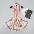 thumbnail image 1 of Paisley Print Satin Scarf, Lightweight Korean Silk Feel Wrap for Women,180*90cm,pink, 1 of 7
