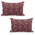 thumbnail image 1 of Paisley Quilted Pillowcover Set of 2, Modern Paisley Pattern with in a Funky Inspired Graphic Design Print, Standard Queen Size Pillow Cover for Bedroom, 36" x 20", Multicolor, by Ambesonne, 1 of 1