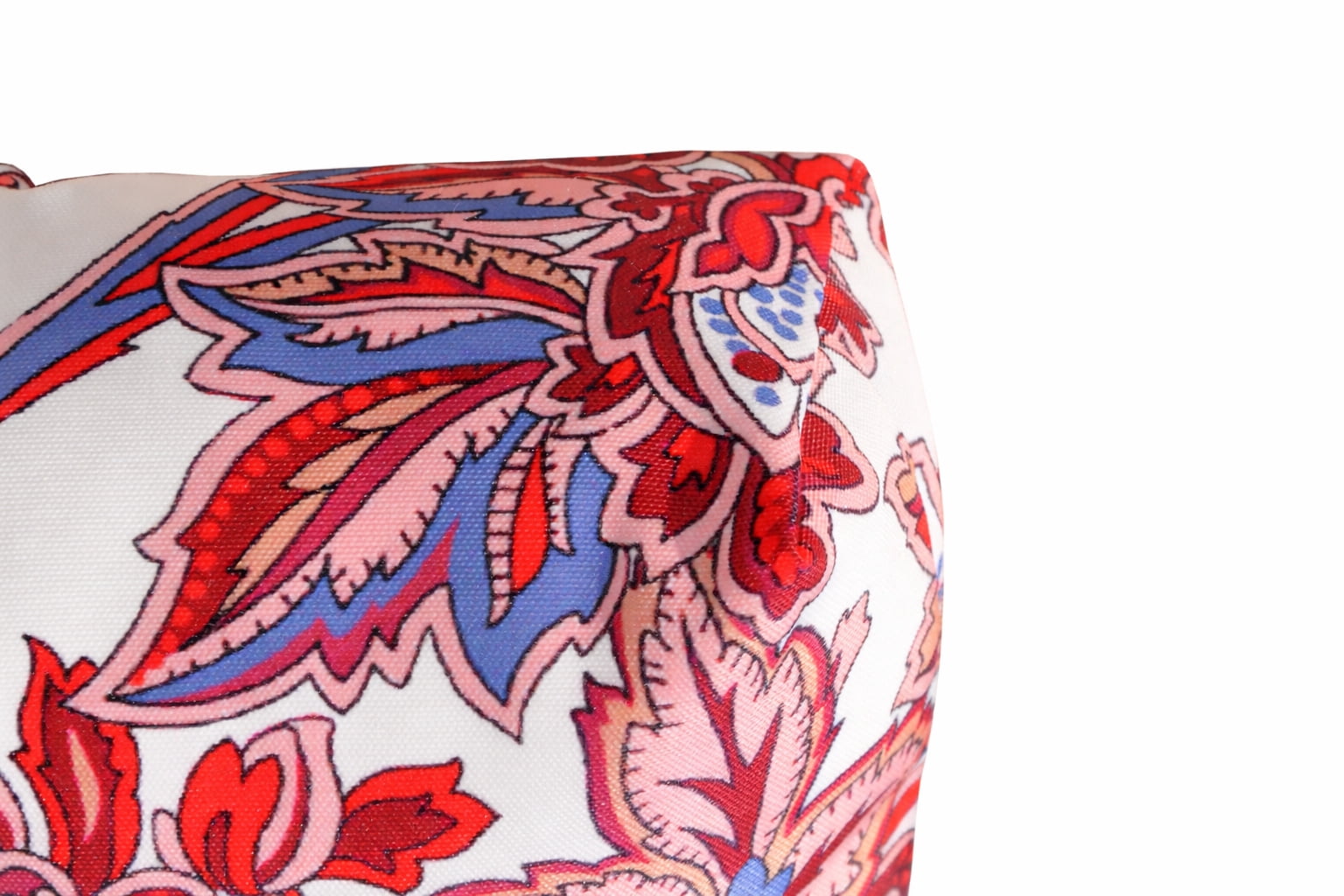 Paisley Red Rectangular Outdoor Throw Pillow