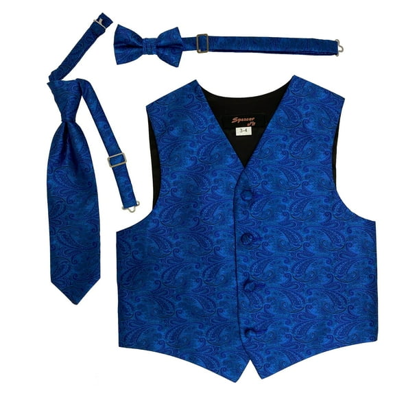 Paisley Royal Boys Satin Vest Spencer J - Boys 11-12