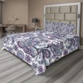 thumbnail image 1 of Ambesonne Paisley Fitted & Top Sheet Set with Shams, Bohemic Floral Country, Purple White Blue, 1 of 5