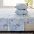 thumbnail image 1 of Paisley Sheets Set Queen Size 4Pcs Bohemian Paisley Bedding Sheets Collection Luxury 100% Cotton Sheets Set Silky Smooth & Crisp Bed Linen Set (4pcs, Blue Paisley), 1 of 5