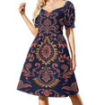 thumbnail image 1 of Paisley Short Sleeved Dress Summer Dresses Birthday Dress for Women Luxury 2025 Dress Party Night, 1 of 6