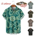thumbnail image 1 of Paisley Short Sleeved Shirt Bright Colors Pattern Shirt Beautiful Top for Travelling and Dating, 1 of 11