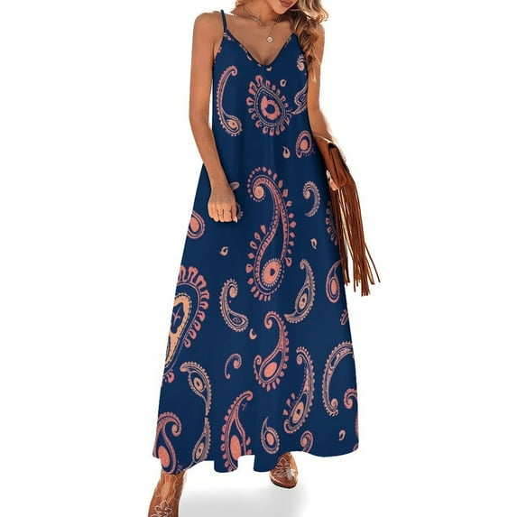 Paisley Sleeveless Dress Woman Fashion Long Dresses Women's Summer Suit Dress Summer 2025 Women