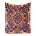 thumbnail image 1 of Paisley Soft Flannel Fleece Throw Blanket, Style Ornamental Rug Pattern Inspired Design with Flowers and Leaves, Cozy Plush for Indoor and Outdoor Use, 60" x 80", Multicolor, by Ambesonne, 1 of 5