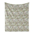 thumbnail image 1 of Paisley Soft Flannel Fleece Throw Blanket, Traditional Persian Pickles Pattern Vintage Style Ornament, Cozy Plush for Indoor and Outdoor Use, 70" x 90", Pale Brown Purple Green, by Ambesonne, 1 of 5