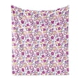 thumbnail image 1 of Paisley Soft Flannel Fleece Throw Blanket, Watercolor Painting Look Peony Flowers Traditional Design, Cozy Plush for Indoor and Outdoor Use, 50" x 70", Magenta Purple Yellow, by Ambesonne, 1 of 5