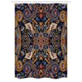 thumbnail image 1 of Paisley Stall Shower Curtain, Historical Moroccan Florets with Slavic Effects Heritage Design, Fabric Bathroom Set with Hooks, 54W X 78L Inches, Royal Blue and Sand Brown, by Ambesonne, 1 of 1