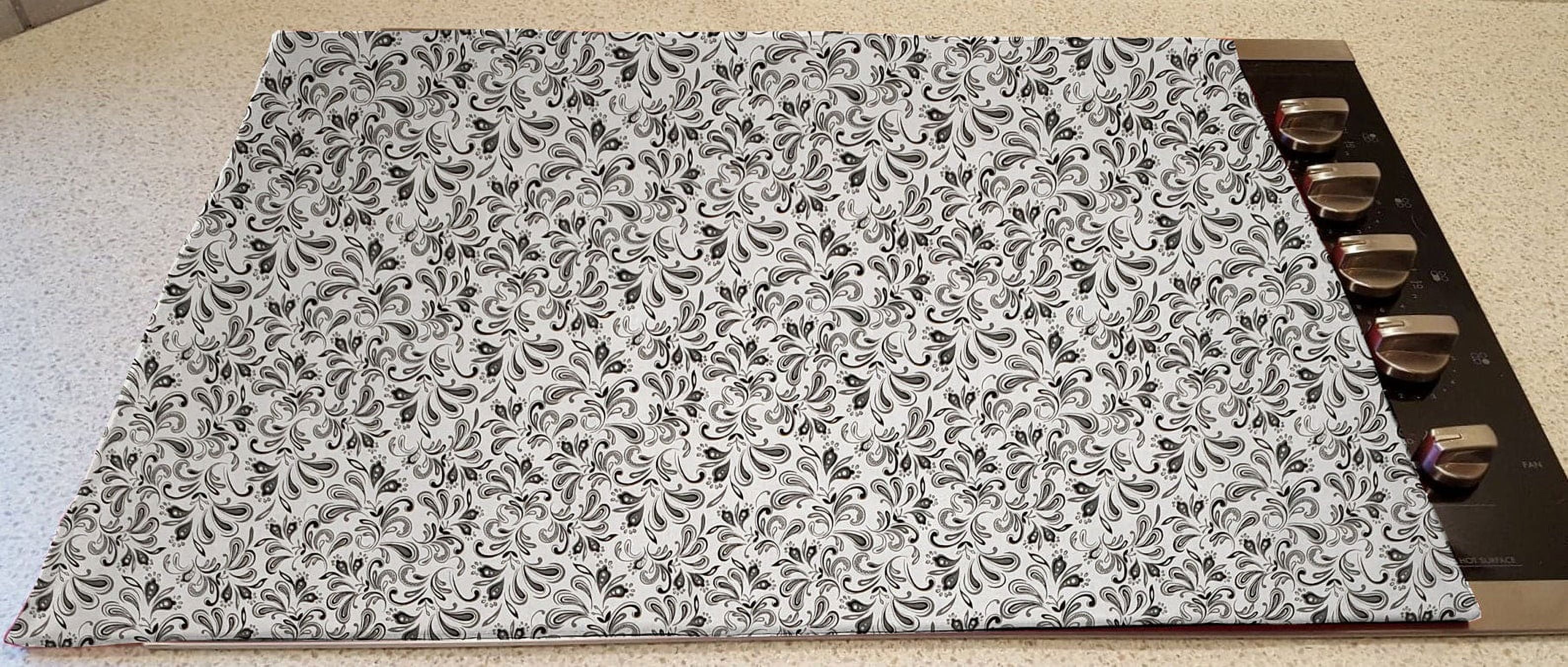 Paisley Stove Top / Cook Top Cover & Protector by Penny's Needful Things (Black & Gray)