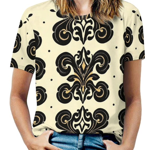 Paisley T-Shirt O Neck Oversize T-Shirts Short Sleeve Classic Tees Women Summer Graphic Tops