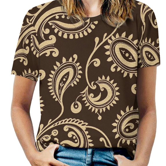 Paisley T Shirts Basic T-Shirt Short Sleeve Ladies Tee Shirt Summer Graphic Clothing