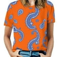 thumbnail image 1 of Paisley T Shirts Basic T-Shirt Short Sleeve Ladies Tee Shirt Summer Graphic Clothing, 1 of 5
