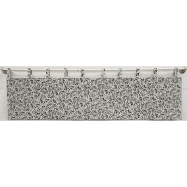 Paisley Tab Top Curtains by Penny's Needful Things (Lined) (24 Inch Long Two Curtain Panels) (Black & Gray)