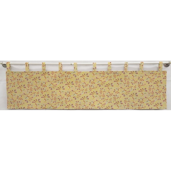 Paisley Tab Top Curtains by Penny's Needful Things (Unlined) (72 Inch Long Two Curtain Panels) (Yellow)
