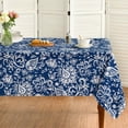 thumbnail image 1 of Paisley Tablecloth 60x102 Inch Rectangular, Seasonal Blue Floral Washable Seasonal Table Cover for Party Picnic Dinner Decor, 1 of 6